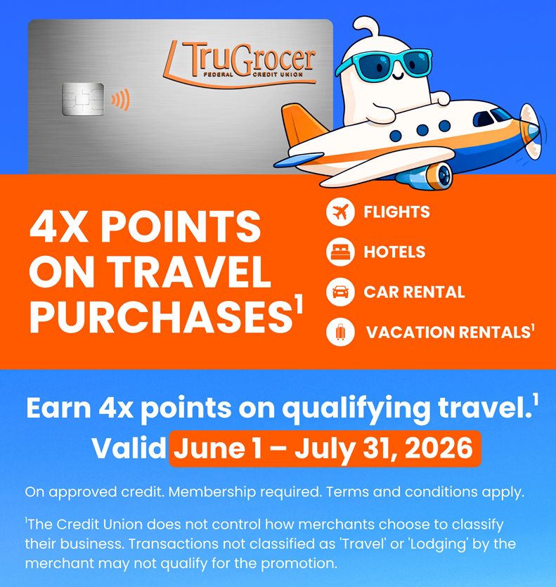 4X points on qualifying travel purchases. Valid June 1 - July 31, 2026. On approved credit. Membership required. Terms and conditions apply.
