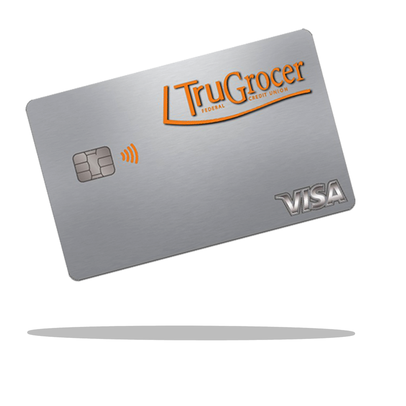 A visual example of a VISA Rewards TruGrocer Credit Card.